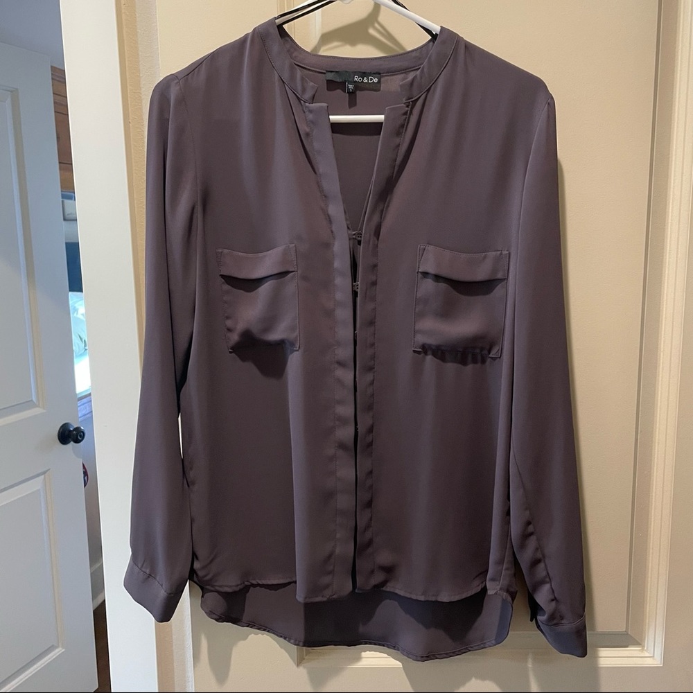 Size Small Grey button up blouse